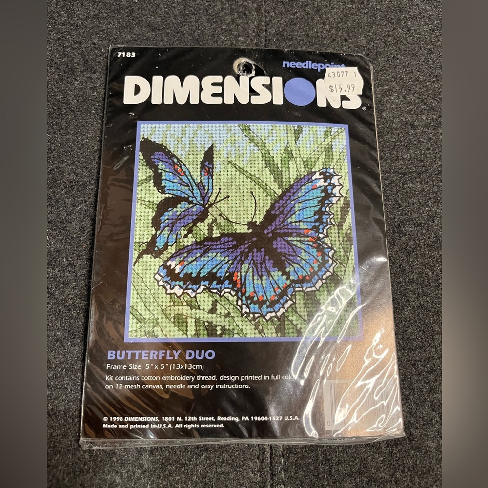 Butterfly Duo embroidery set vintage
